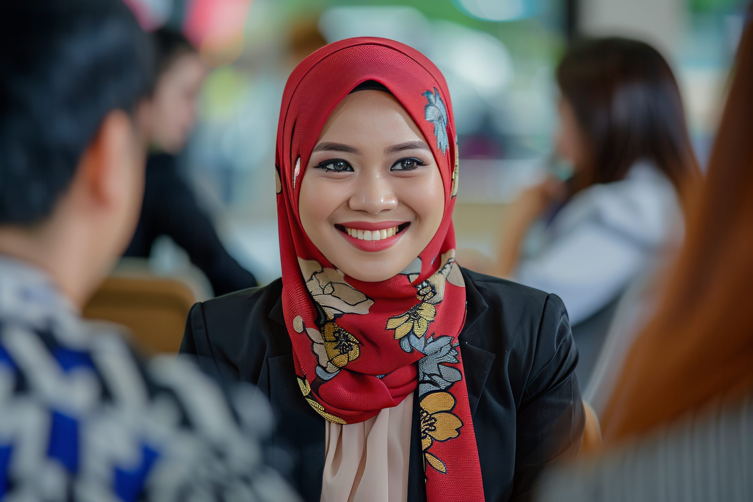 A young Malaysian lady going through a job interview confidently.