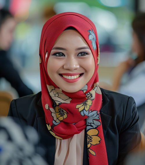 A young Malaysian lady going through a job interview confidently.